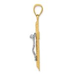 10k Two-tone Diamond Cut Crucifix Pendant - Image 2