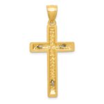 10k Two-tone Diamond Cut Crucifix Pendant - Image 4