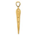 10k Hollow Italian Horn Pendant - Image 2