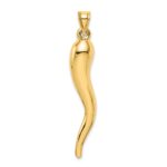 10k Hollow Italian Horn Pendant - Image 4