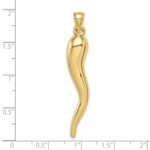 10k Hollow Italian Horn Pendant - Image 3