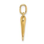 10k Hollow Italian Horn Pendant - Image 2