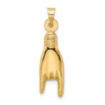 10K 3D Hollow Rock On Sign Charm - Image 4