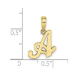10K Polished A Script Initial Charm - Image 3