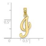 10K Polished I Script Initial Charm - Image 3