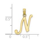 10K Polished N Script Initial Charm - Image 3