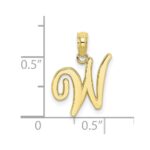 10K Polished W Script Initial Charm - Image 3