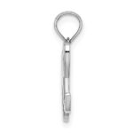 10K White Gold Polished H Script Initial Charm - Image 2
