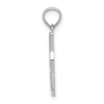 10K White Gold Polished I Script Initial Charm - Image 2