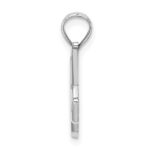 10K White Gold Polished K Script Initial Charm - Image 2