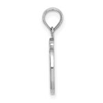 10K White Gold Polished O Script Initial Charm - Image 2