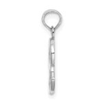 10K White Gold Polished R Script Initial Charm - Image 2