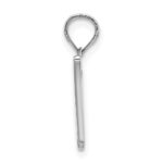 10K White Gold Polished W Script Initial Charm - Image 2