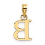 10K Polished B Block Initial Charm - Image 4