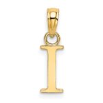 10K Polished I Block Initial Charm - Image 4