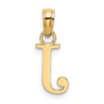 10K Polished J Block Initial Charm - Image 4