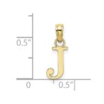10K Polished J Block Initial Charm - Image 3
