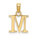 10K Polished M Block Initial Charm - Image 3