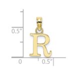 10K Polished R Block Initial Charm - Image 3