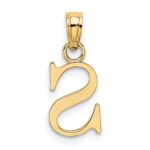 10K Polished S Block Initial Charm - Image 4