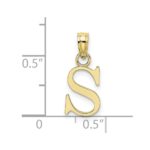 10K Polished S Block Initial Charm - Image 3