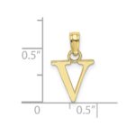 10K Polished V Block Initial Charm - Image 3