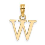 10K Polished W Block Initial Charm - Image 4