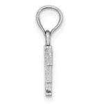10K White Gold Polished F Block Initial Charm - Image 2