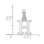 10K White Gold Polished H Block Initial Charm - Image 3