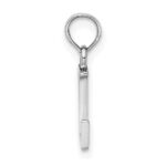 10K White Gold Polished L Block Initial Charm - Image 2