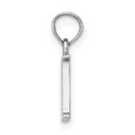 10K White Gold Polished M Block Initial Charm - Image 2
