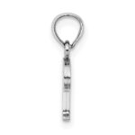 10K White Gold Polished P Block Initial Charm - Image 2