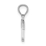 10K White Gold Polished T Block Initial Charm - Image 2