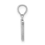 10K White Gold Polished W Block Initial Charm - Image 2