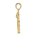 10K Textured Sitting Cat Charm - Image 2