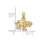 10K Polished Small Elephant Charm - Image 3