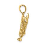 10K Polished Raging Bull with Horns Charm - Image 2
