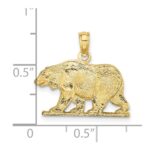 10K Textured Bear Charm - Image 3