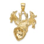 10K 2-D Textured Deer Head Charm - Image 4