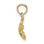 10K Textured and Enameled Sea Turtle Charm - Image 2