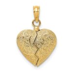 10K 3-D Reversible Heart Opens Charm - Image 4