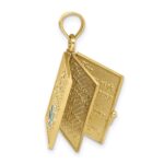 10K 3-D Moveable Enameled AN IRISH PRAYER Book w/Clover Charm - Image 6