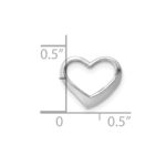 10K White Gold Floating Heart Charm - Image 3