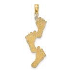 10K Polished Triple Vertical Feet Charm - Image 4