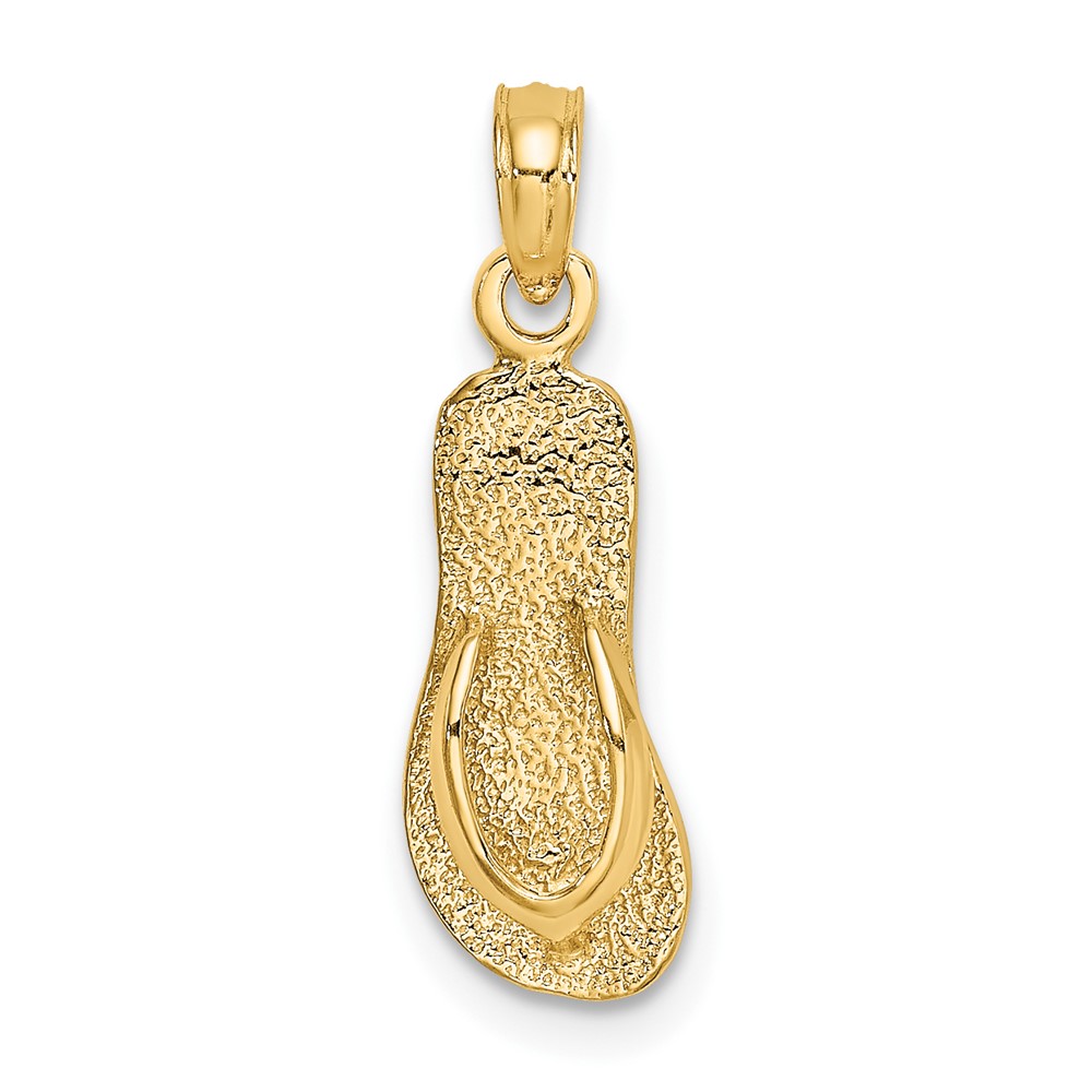 10K7291.jpg 10K Single Polished Strap Flip-Flop Charm - Image 1