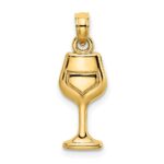 10K Wine Glass Charm
