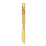 10K 3-D and Polished Table Knife Charm - Image 4