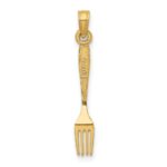 10K 3-D and Polished Table Fork Charm - Image 4