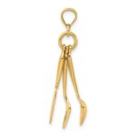 10K 3-D Moveable Knife, Fork, and Spoon Charm - Image 2