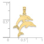 10K Double Dolphins Charm - Image 3